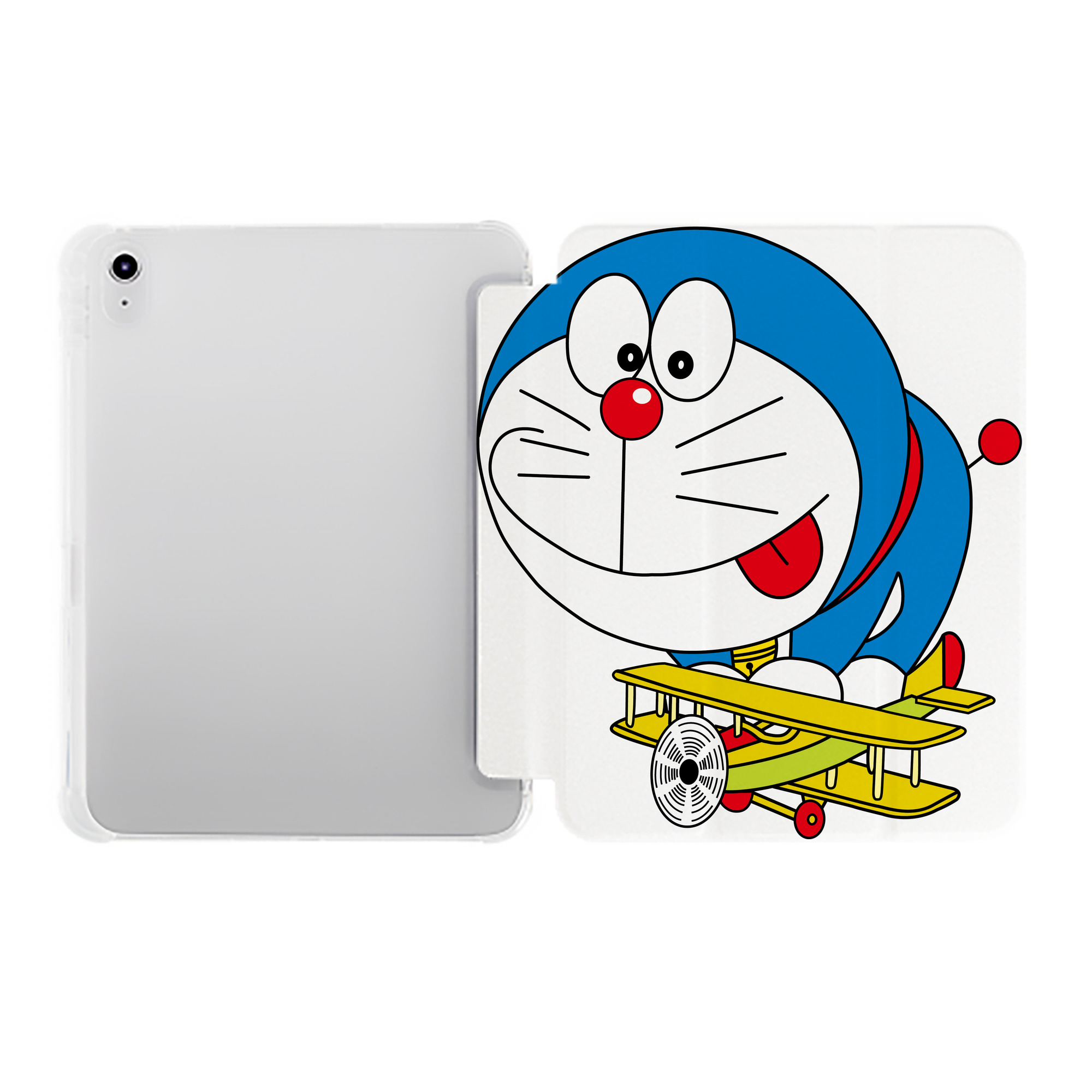 （画像用） ドラえもん Doraemon IPad ケース ペン収納付き 三つ折りスタンド PUレザー×シリコン 対応機種9.5/10.5/10.9インチ